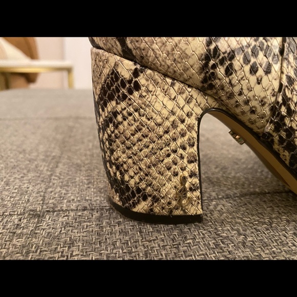 Sam Edelman Snake Print Block Heel Booties - Picture 4 of 9